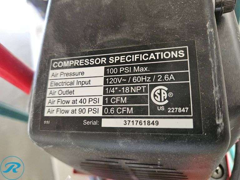 Central Pneumatic 1/3 HP 3-Gallon Air Compressor with Hose - Roller Auctions