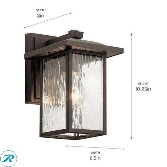 (1) New- Kichler Capanna 1 -Light 10.25-in H Bronze Hardwired Outdoor Wall Light - Roller Auctions
