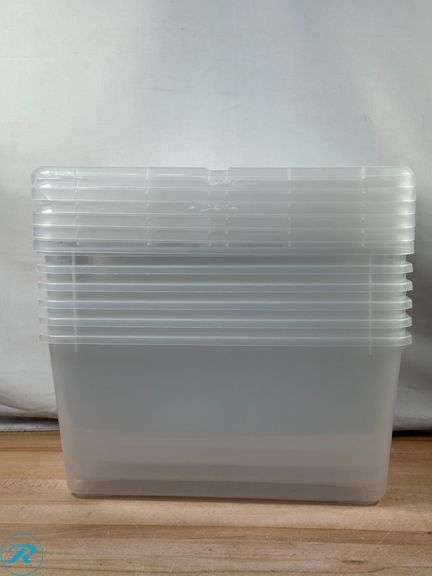 (7) IRIS: 12.9 Quart Buckle Up Storage Bin- New; (6) IRIS: 45 Qt. Buckle Up Storage Box- New/ Cracked Lids - Roller Auctions