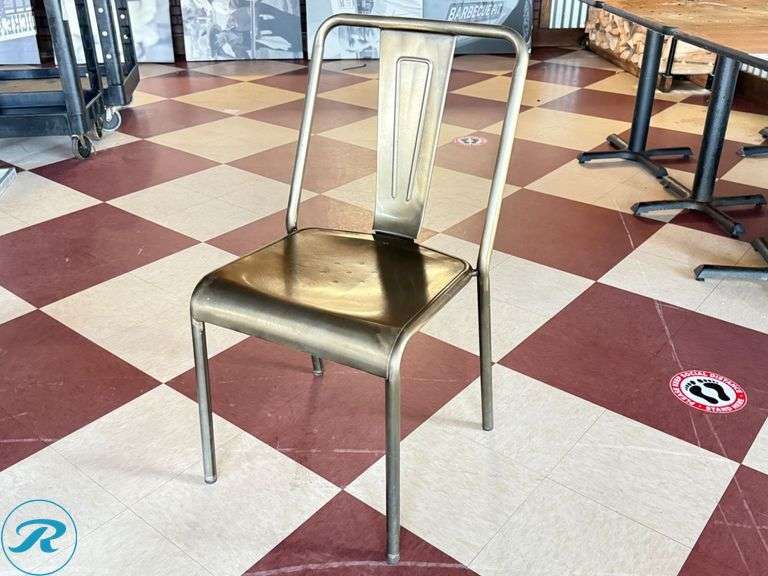 (20) Metal Dining Chairs with Contoured Backrest