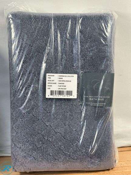 Charisma: Drylon Diamond Bath Rugs, 2-pack, Gunmetal Grey- New; Charisma: Drylon Diamond Bath Rugs, 2-pack, Flint Stone- New - Roller Auctions