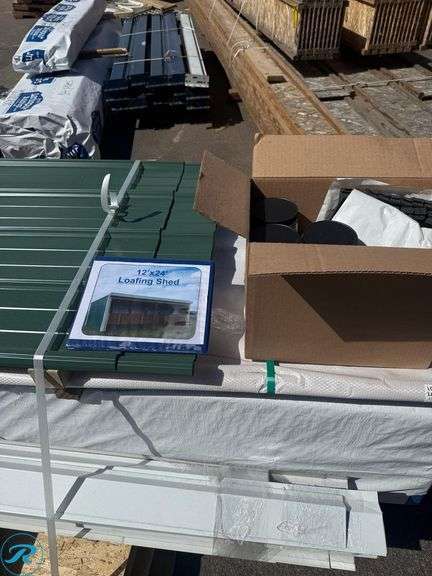 12'x24' Loafing Shed Kit Step By Step Building Plans, 100 % Materials Included:  Lumber for Framing Kit Board Materials Metal Siding and Roofing Hardware(MSRP $7,200)) - Roller Auctions