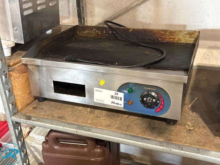 Electric Countertop Griddle with Adjustable Thermostat