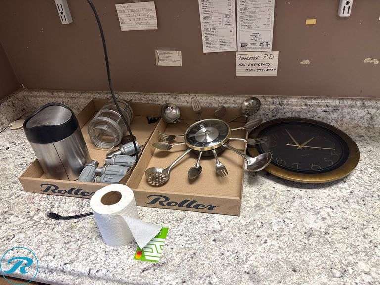 Office Equipment and Supplies Including Chair, Monitor, Keyboard, Storage Units, and Miscellaneous Items - Roller Auctions