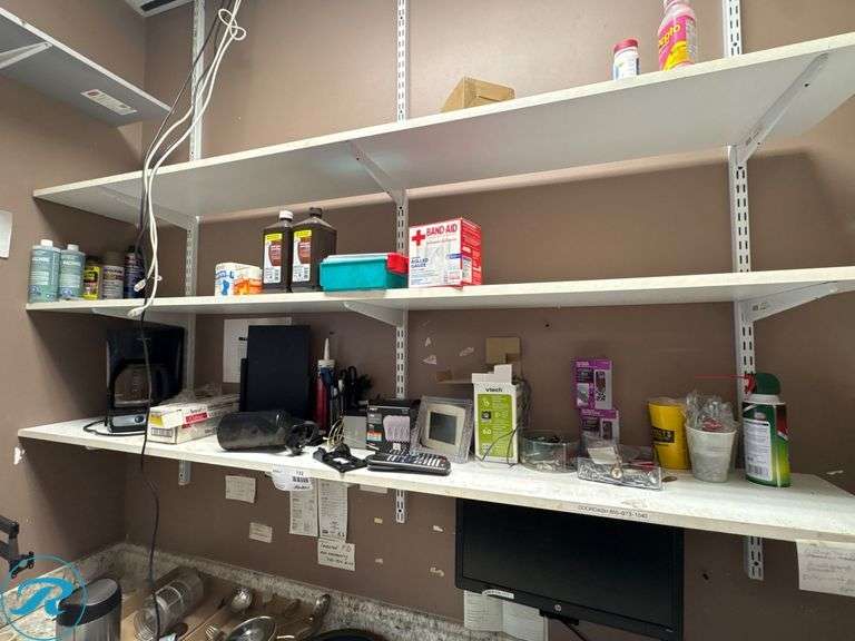 Office Equipment and Supplies Including Chair, Monitor, Keyboard, Storage Units, and Miscellaneous Items - Roller Auctions