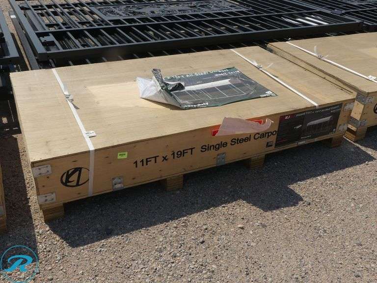 New KJ K1119 Steel Carport, 11' x 19' x 9' High - Roller Auctions