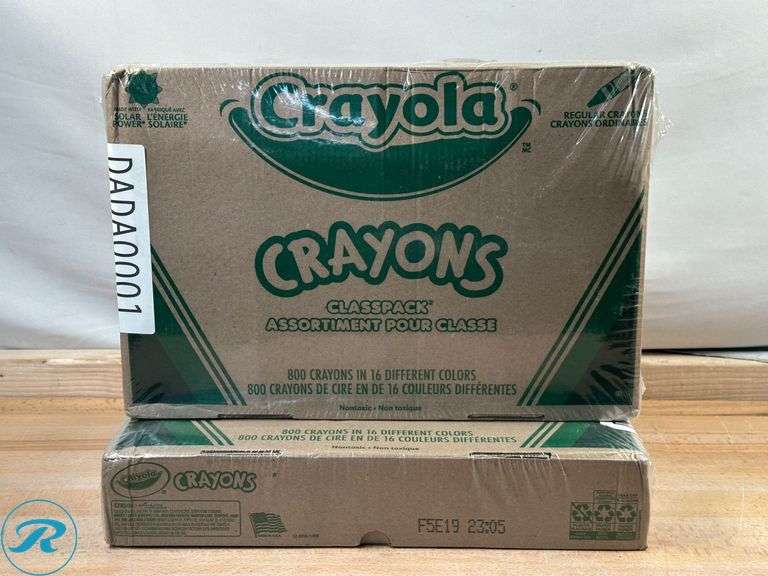 (2) Crayola®: Classpack® Standard Crayons, 16 Assorted Colors, Pack Of 800 Crayons- New - Roller Auctions