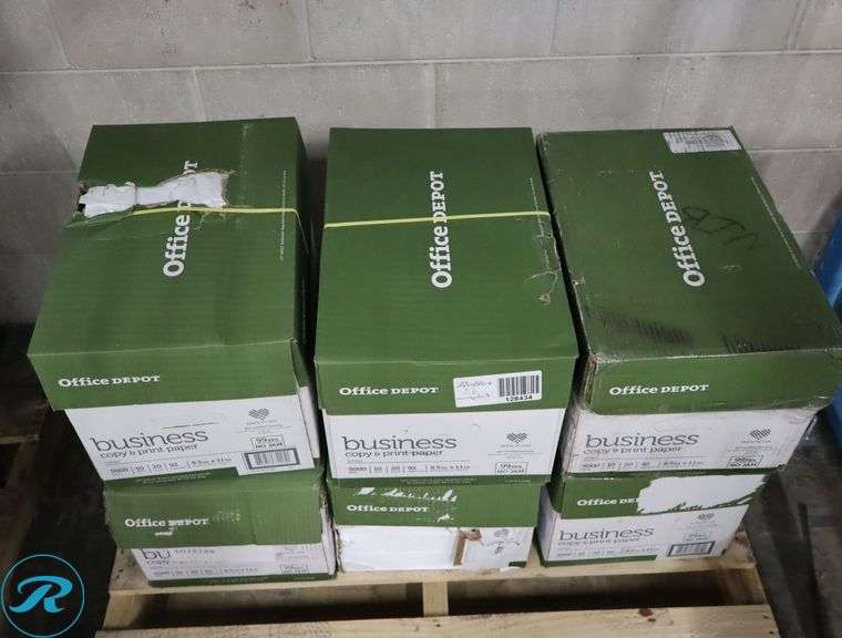 (6) Office Depot Business Copy & Print Paper 5000pc Per Case, 8.5" x 11", 92 Brightness, 20 Pounds - New/Damaged Box/Few Damaged - Roller Auctions