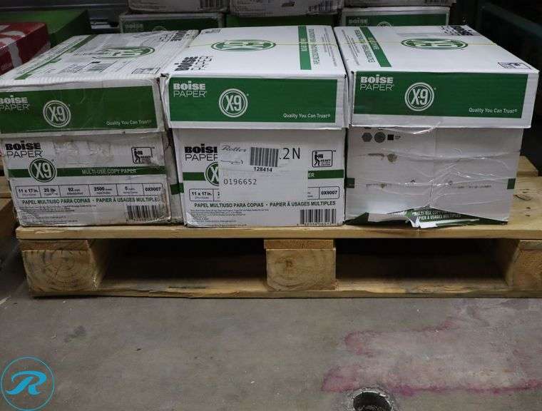 (3) Boise Paper X9 Extra Large - 2500pc Per Case, 11" x 17", 92 Brightness, 20 Pounds - New/Damaged Box/Few Damaged - Roller Auctions
