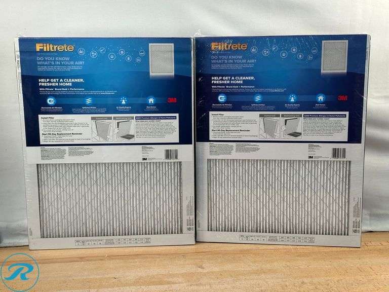 (2) Filtrete: 2200 Premium Allergen & Home Pollutants 16x20x1 Filters, 3pk- New; Filtrete: 2500 Premium Allergen & Ultrafine Particles 16x25x1, 4pk- New - Roller Auctions