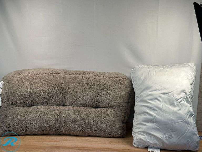 Casual Living: Wedge Pillow- Like New; Sealy Sterling Collection Down-Alternative Pillow, 2-pack- Like New - Roller Auctions