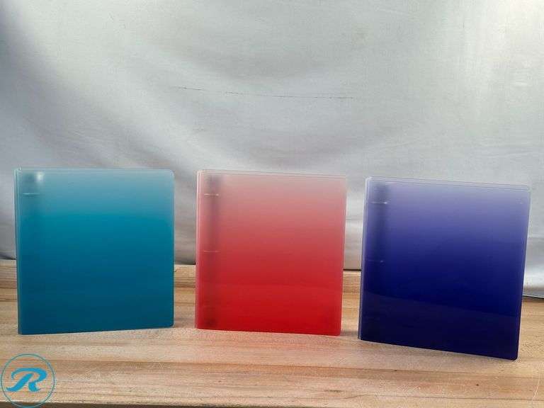 (3) Assorted Color 1.5" Ombre Smoke Binders, 12pk- New