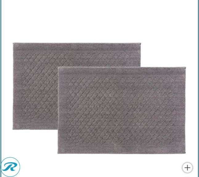 Charisma: Drylon Diamond Bath Rugs, 2-pack, Gunmetal Grey- New; Charisma: Drylon Diamond Bath Rugs, 2-pack, Flint Stone- New