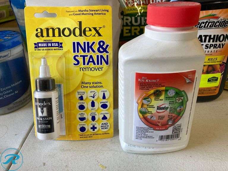 (29) New- Assorted chemical for home sanitizer ink and stain antifreeze moisture absorber grass killer etc. - Roller Auctions