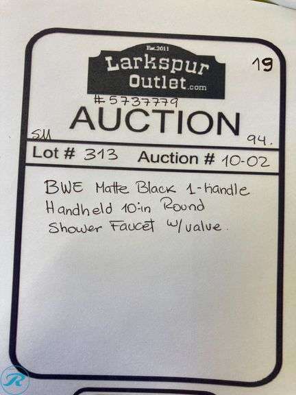 (1) New- BWE Matte Black 1-handle Handheld 10-in Round Shower Faucet with Valve - Roller Auctions