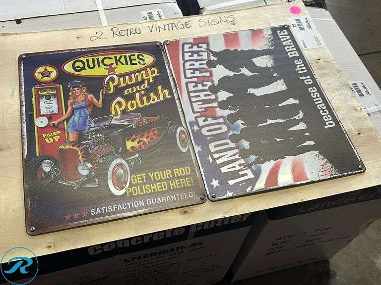 (2) Retro Vintage Signs