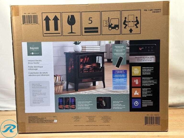 Infrared Electric Fireplace Stove Heater - New - Open Box - Roller Auctions