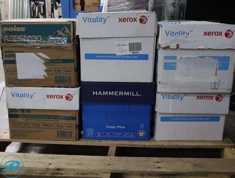 (6) Assorted 5000pc Per Case, 8.5" x 11", 92 Brightness, 20 Pounds - New/Damaged Box/Few Damaged - Roller Auctions