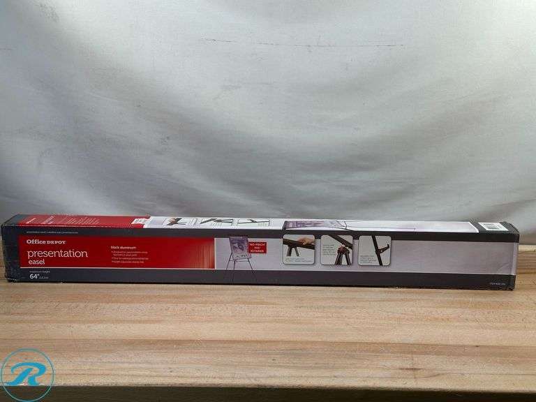 Office Depot® Brand Presentation Easel, 35-1/2"-65"H, Black With Chart Holder- New - Roller Auctions