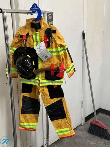 Kid's Fireman Costume, Age 7-8- New/ Has a Tear; Kid's Spiderman Costume, Miles Edition, Age 7-8- New - Roller Auctions