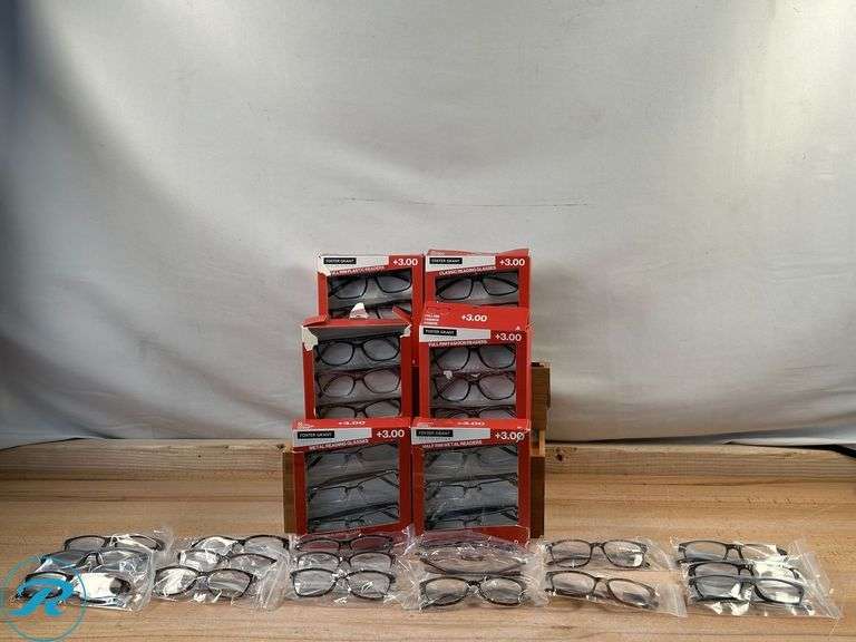 (12)Foster Grant Fashion Reading Glasses, Assorted, 3pk- Like New, (1) Missing Glasses