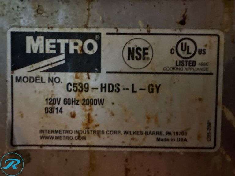 Metro C5 C539-HDS-L-GY Insulated Mobile Heated Cabinet - Roller Auctions