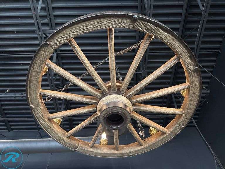 Wagon Wheel Chandelier, 42 in Round - Roller Auctions