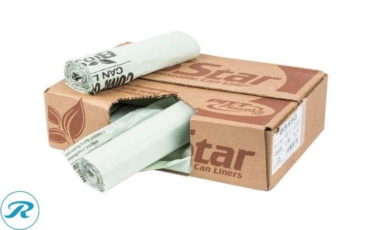 (3) BioStar BS45G 40-45 Gallon 1 Mil 40" X 46" Compostable Trash Can Liner - 100/Case - New