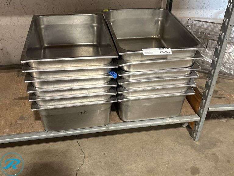 (12) Stainless Steel Food Pans