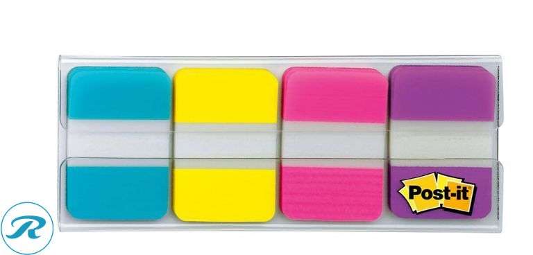 (12) Post-it® Tabs, 1 in. x 1.5 in., 1 Pack, 88 Tabs/Pack, Assorted Colors- New - Roller Auctions