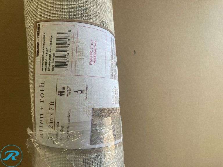 (1) New- allen + roth 5 x 7 (ft) Beige Rectangular Indoor Pet Friendly Area rug - Roller Auctions