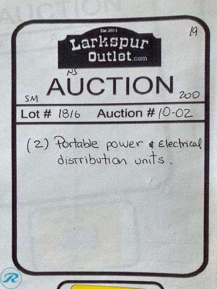 (2) Portable Power & Electrical Distribution units - Roller Auctions
