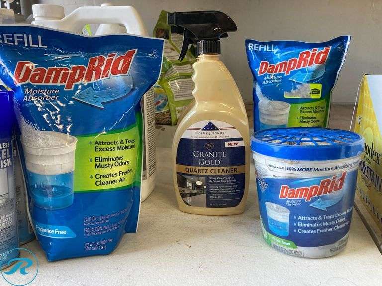 (29) New- Assorted chemical for home sanitizer ink and stain antifreeze moisture absorber grass killer etc. - Roller Auctions