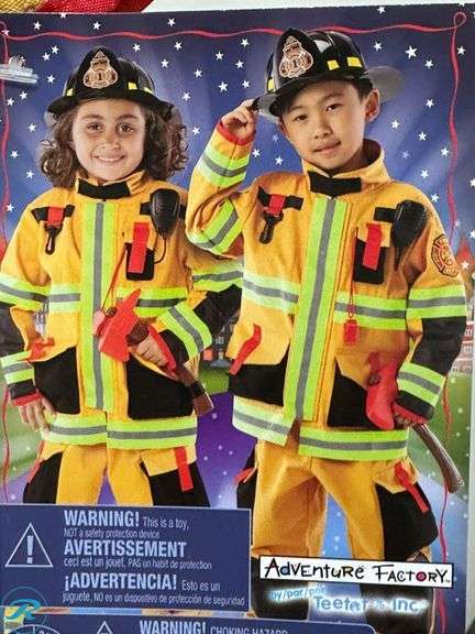 Kid's Fireman Costume, Age 3-4- New; Kid's Spiderman Costume, Age 3-4- New - Roller Auctions