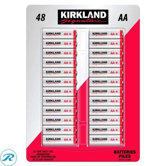 (2) Kirkland Signature Alkaline AA Batteries, 48-count - New - Open Box - Roller Auctions