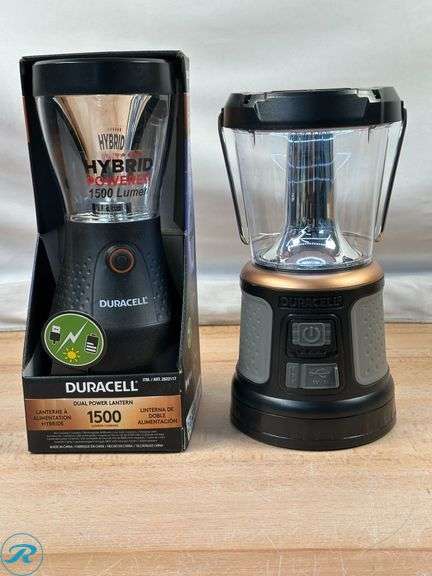 Duracell: 2000 Lumen Tri-Power Lantern- Like New; Duracell: 1500 Lumen Hybrid Lantern- New - Roller Auctions