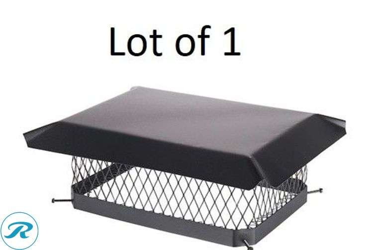 (5) New- (3) Shelter 13-in W x 13-in L Black Galvanized steel Square Chimney Cap (1) Shelter 13.0-in W x 18.0-in L Black Galvanized steel Rectangular Chimney Cap (1) Shelter 13-in W x 13-in L Black Galvanized steel Square Chimney Cap - Roller Auctions