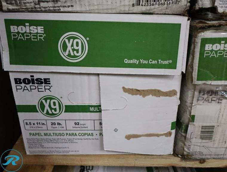 (6) Boise Paper X9 - 5000pc Per Case, 8.5" x 11", 92 Brightness, 20 Pounds - New/Damaged Box/Few Damaged - Roller Auctions