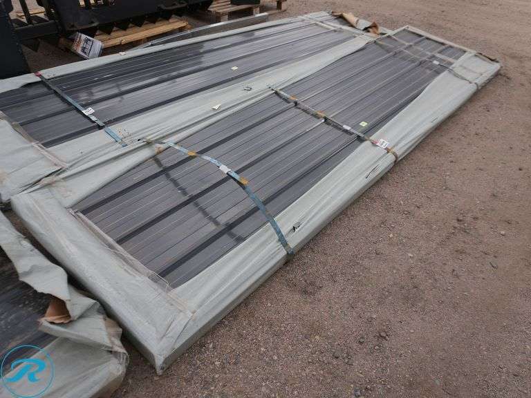(100) New Sheets SKLP SKL100 Galvalume Steel Siding/Roofing, 12' (Top Panel Damaged)