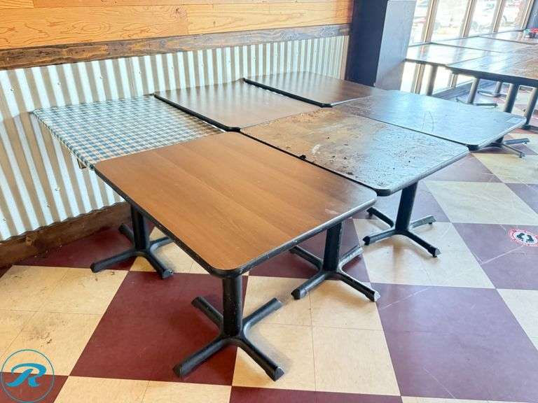 (6) Laminate-Top Tables with Metal Bases, 24 in x 30 in