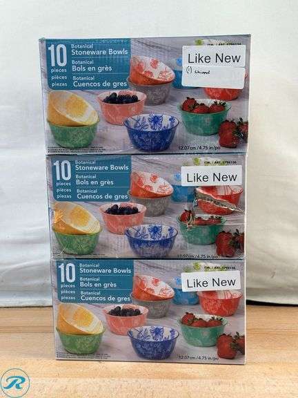 (30) Botanical Stoneware Bowls- Like New/ (2) Chipped - Roller Auctions