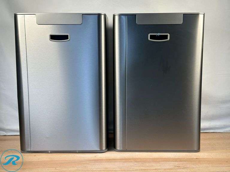 (2) Kohler 47L Step Trash Can - New - (1) Heavily Dented, (1) Small Dent - Roller Auctions