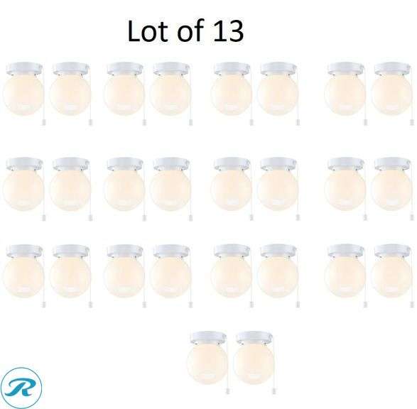 (13) New- Project Source 2 -Light 5.78-in Gloss White Flush Mount Light 2 -Pack - Roller Auctions