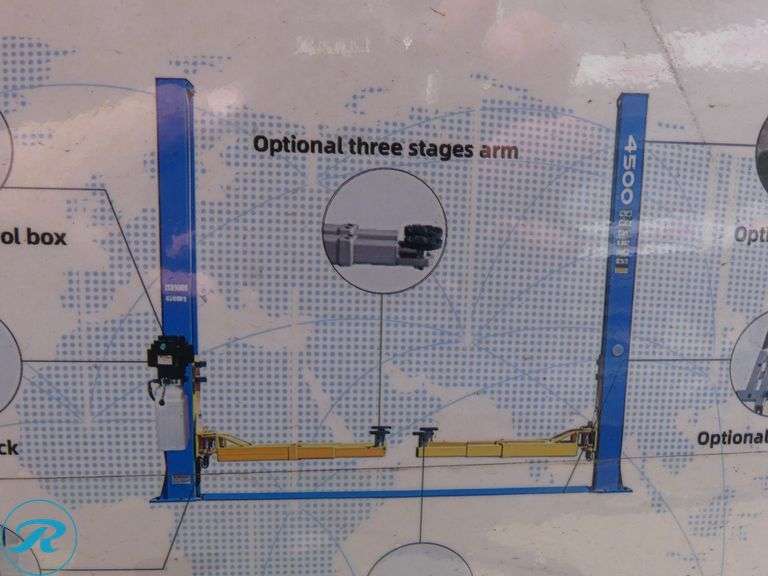 New I-Ranch IRTPL 2-Post Automotive Lift, 10,000 Lb. Capacity (Paint Scratched, Shipping Damaged)