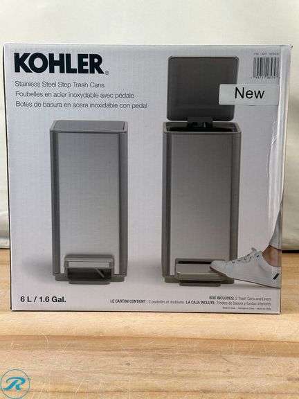 Kohler 6L Step Trash Can, 2-pack - New - Roller Auctions