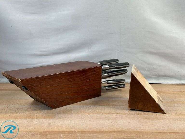 Henckels: Knife Set, 10-piece- Used/ Damaged Block/ Missing Scissors - Roller Auctions