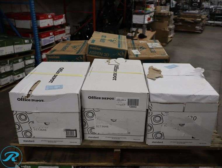 (3) Office Depot Copy Paper 5000pc Per Case, 8.5" x 11", 92 Brightness, 20 Pounds - New/Damaged Box/Few Damaged - Roller Auctions