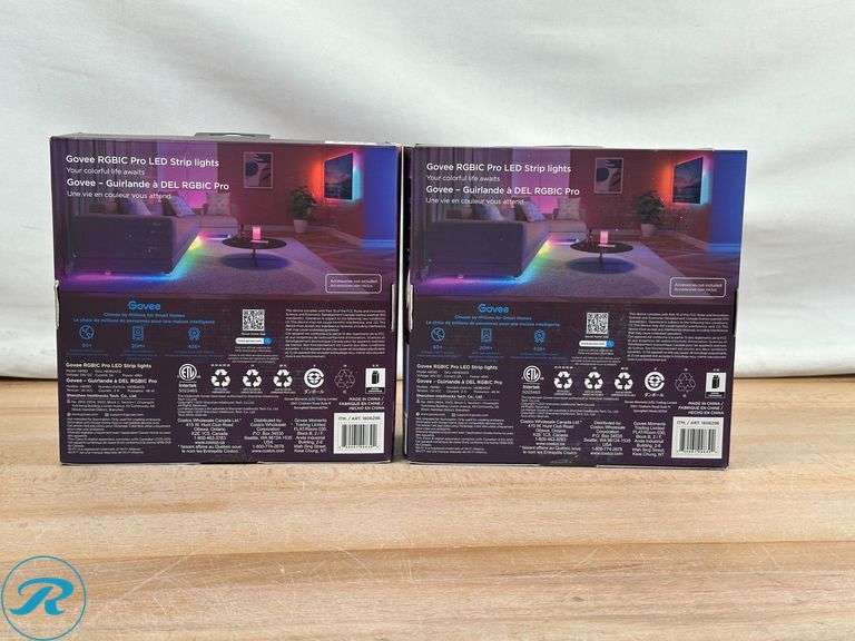 (2) Govee 49.2ft RGBIC Pro LED Strip lights - Used - Roller Auctions