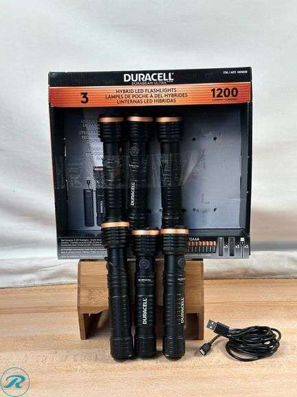 (2) Duracell 1200LM Hybrid LED Flashlight, 3-pack - Like New - Roller Auctions