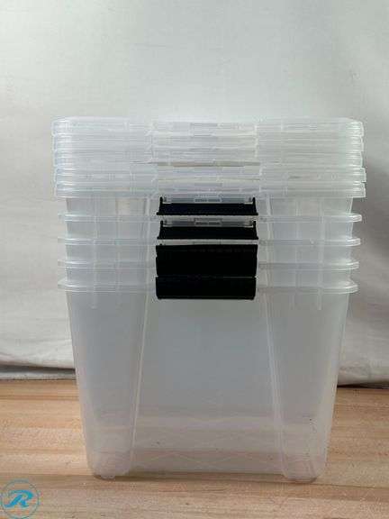 (5) Greenmade: InstaView 45 Quart Multi-Use Storage Container- New; (7) IRIS: 12.9 Quart Buckle Up Storage Bin- New - Roller Auctions